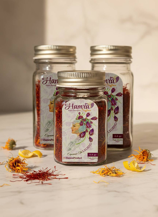 زعفران سوپر نگین صادراتی حمرا یک مثقالی (قلم سه سانتی)